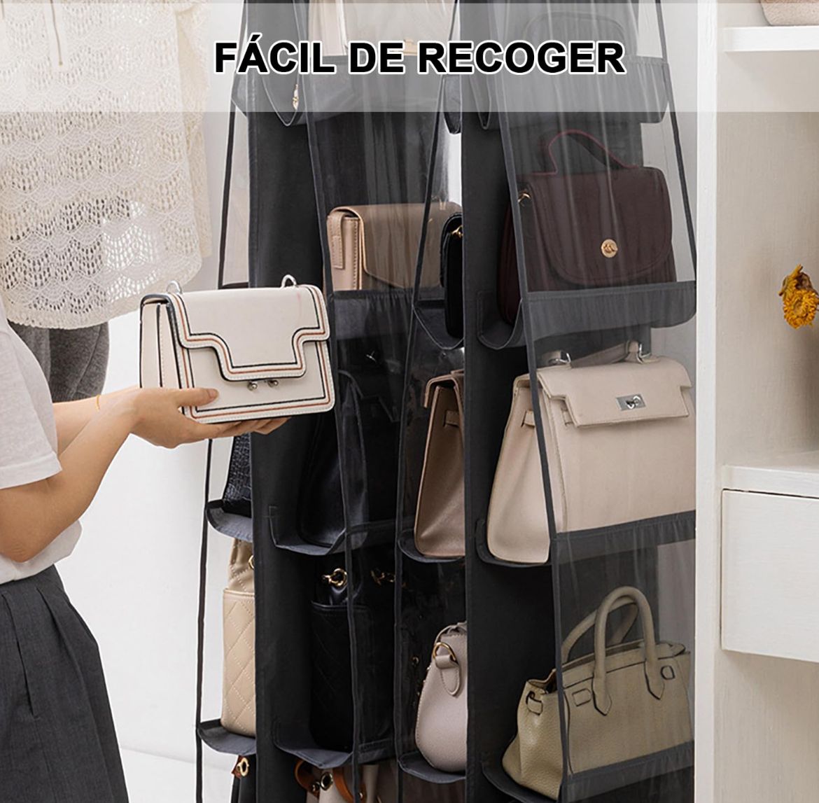 Organizador de Bolsos 8 Puestos 👜 | Ordena tu clóset en minutos y gana espacio ✨